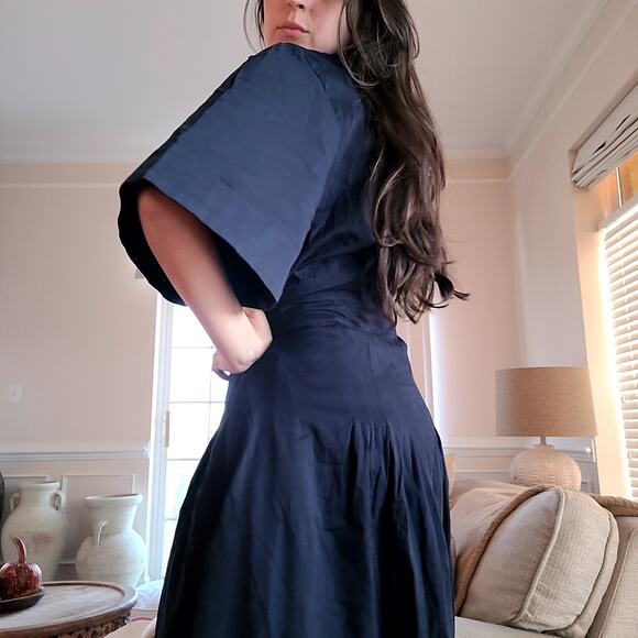 NWT Stretch-Cotton Poplin Pintuck Long-Midi Shirt Dress Banana Republic - Picture 3 of 7